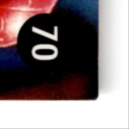 Black circular sticker with number 70 for Skybox Football Impact Marcus Allen Kansas City Chiefs