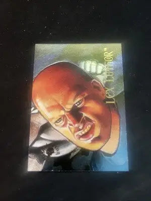Lex Luthor trading card from 1995 Skybox Lex Luthor Gathering Of Evil Gel series