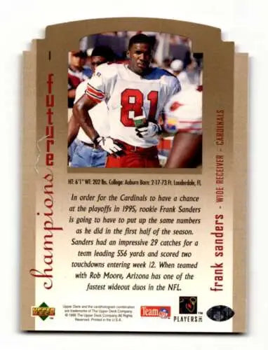 Frank Sanders Arizona Cardinals football card with original gloss features