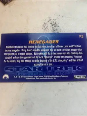 Star Trek Generations foil card F2 Renegade showcasing iconic imagery from the series