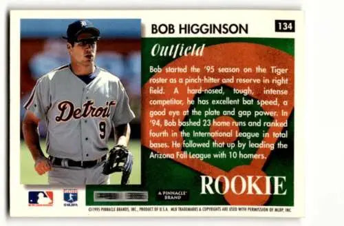 Bob Higginson rookie baseball card from 1995 Summit, original gloss, Higginson Detroit Tigers
