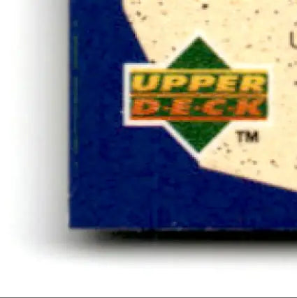 Bottom corner of 1995 Upper Deck Collector’s Choice Steve Young Player’s Club card with green diamond logo