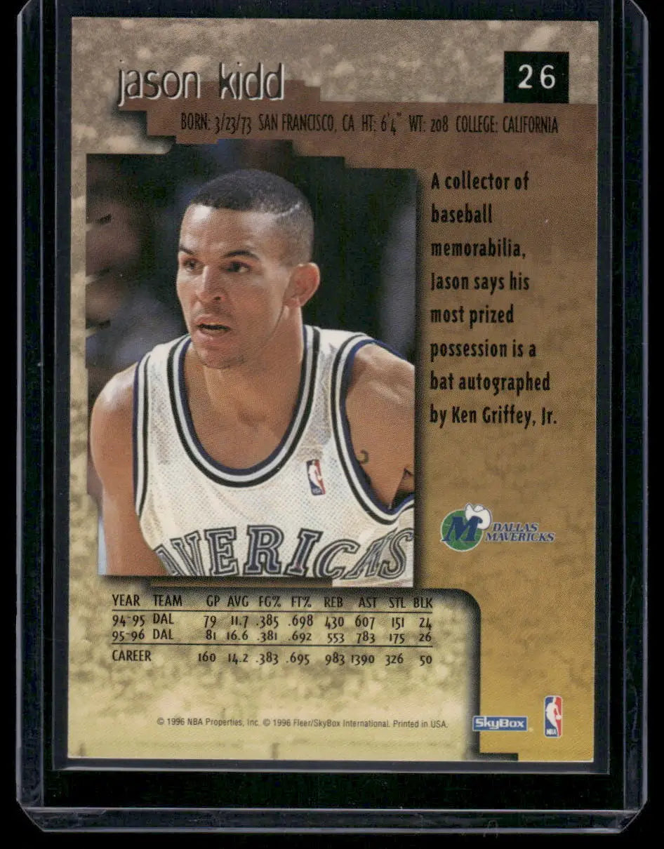 1996-97 SkyBox Premium Jason Kidd #26 Basketball