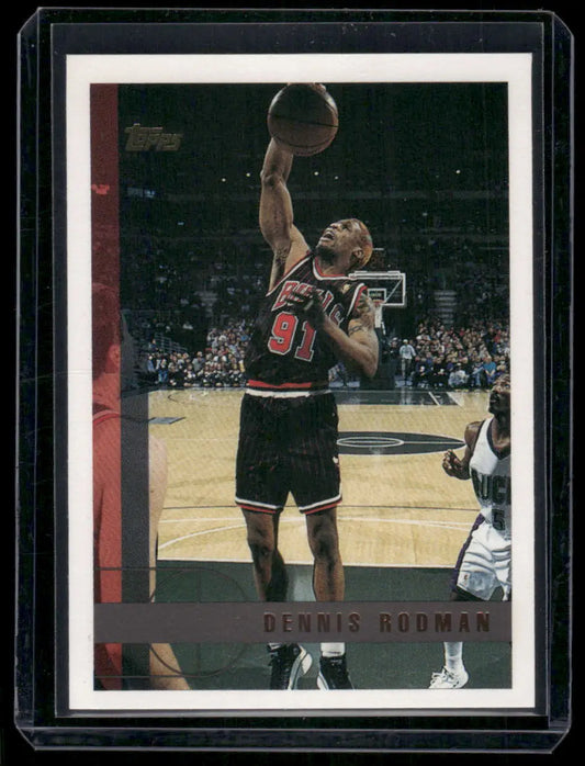 Dennis Rodman basketball trading card from 1996-97 Topps Dennis Rodman series