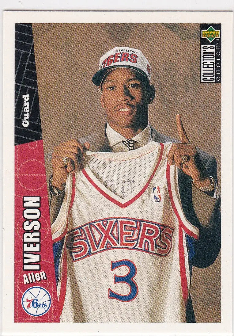 Allen Iverson basketball card from 1996-97 Upper Deck Collectors Choice Iverson RC Rookie