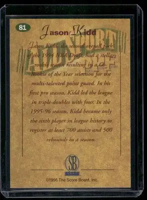 1996 All Sport PPF Jason Kidd #81 Basketball