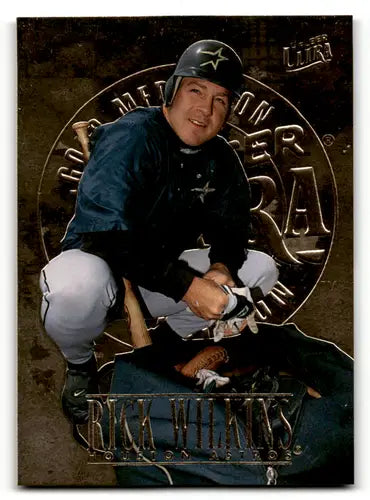 Classic 1996 Fleer Ultra Gold Medallion baseball card of Rick Wilkins Astros with original gloss