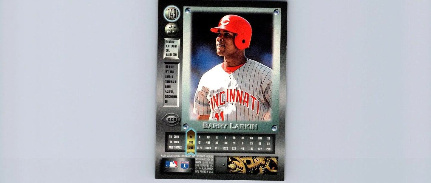 Barry Larkin baseball card from 1996 Metal Universe trading cards collection