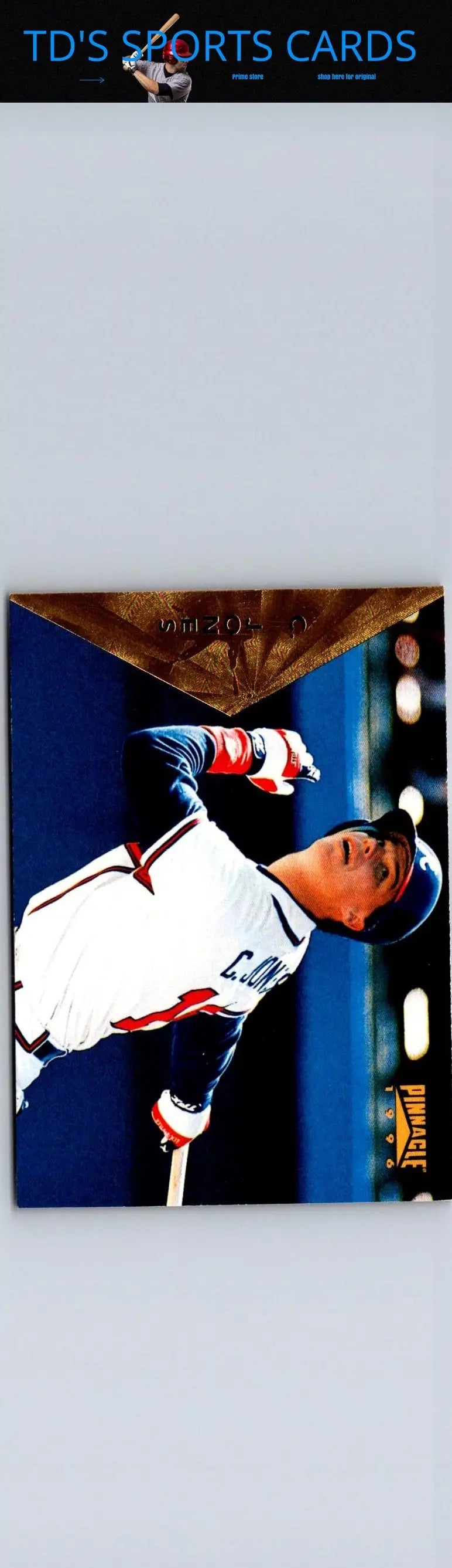 1996 Pinnacle Chipper Jones Baseball Card featuring Chipper Jones collectible card