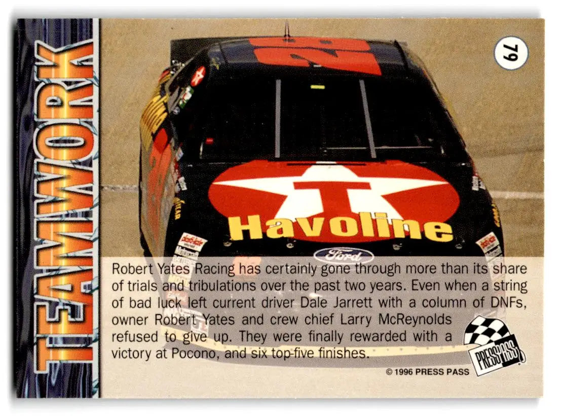 1996 Press Pass #79 Robert Yates / Larry McReynolds / Dale Jarrett Scorchers - Trading Card