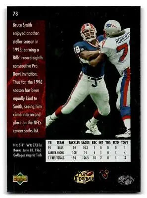 Bruce Smith trading card from the 1996 SP #78 series, perfect for collectors