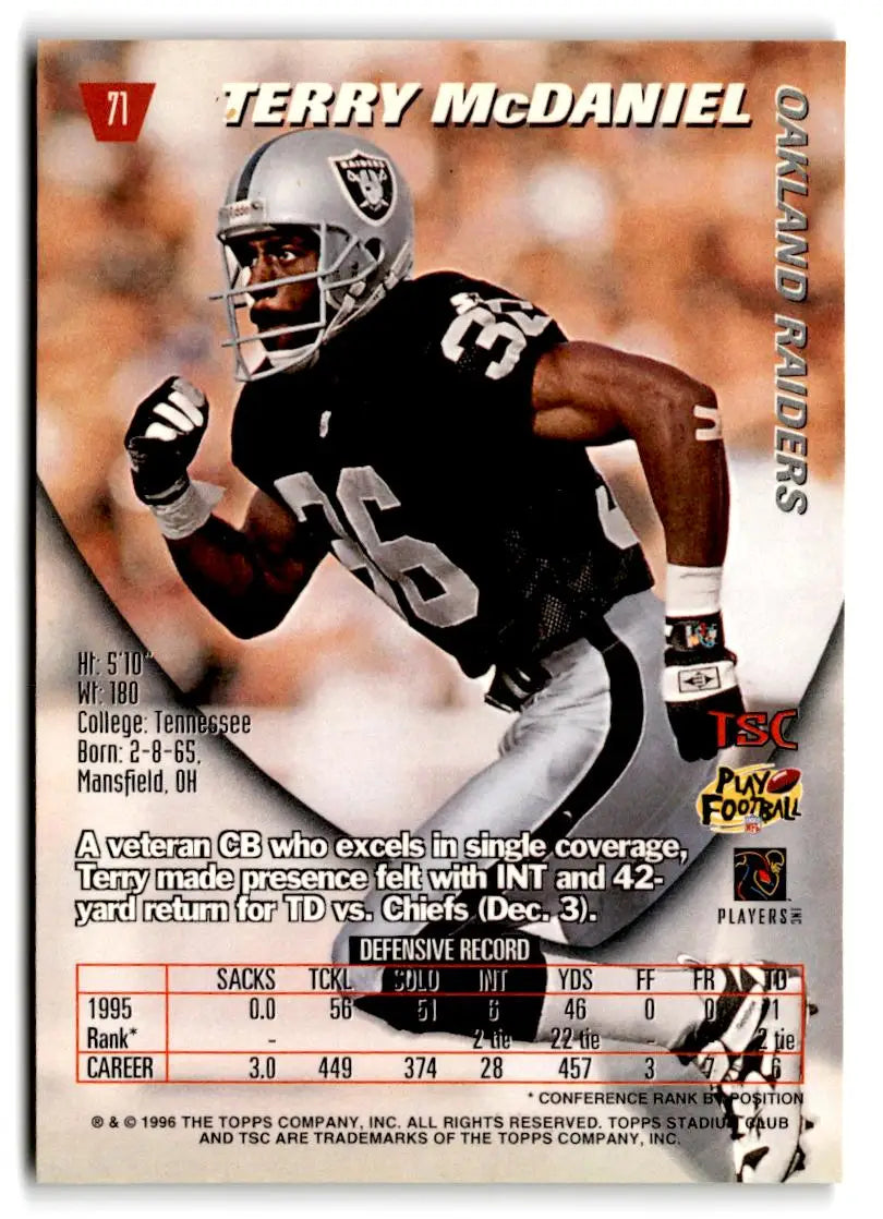 1996 Stadium Club #71 Terry McDaniel - Trading Card