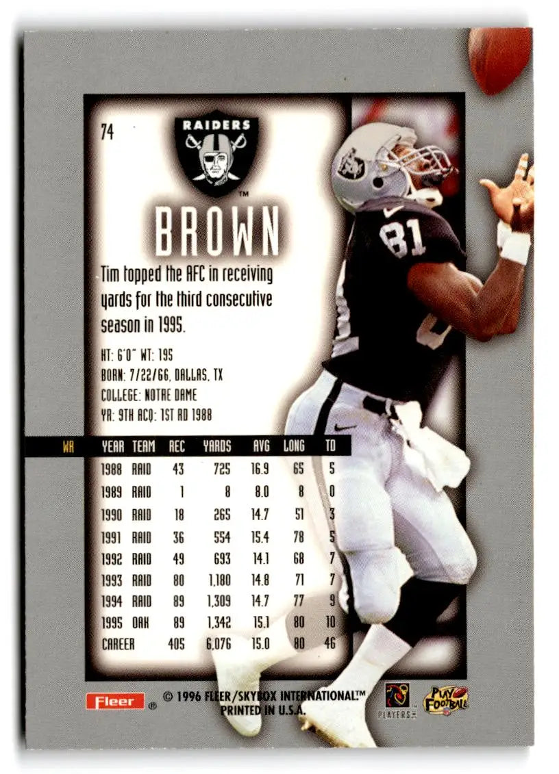 1996 Ultra Sensations #74 Tim Brown Pewter - Trading Card