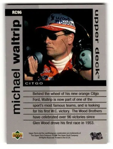 Original gloss Upper Deck Road to the Cup RC96 Michael Waltrip racing card