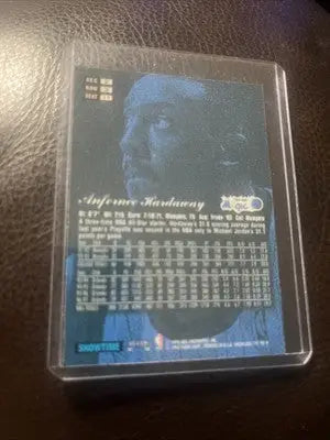 Anfernee Hardaway basketball card from Flair Showcase 1997-98 series with seat info