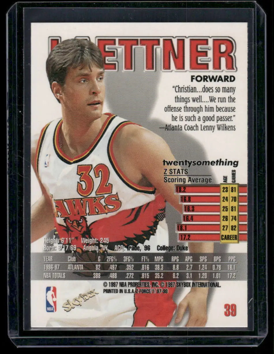 Christian Laettner 1997 SkyBox Z-Force basketball card front view