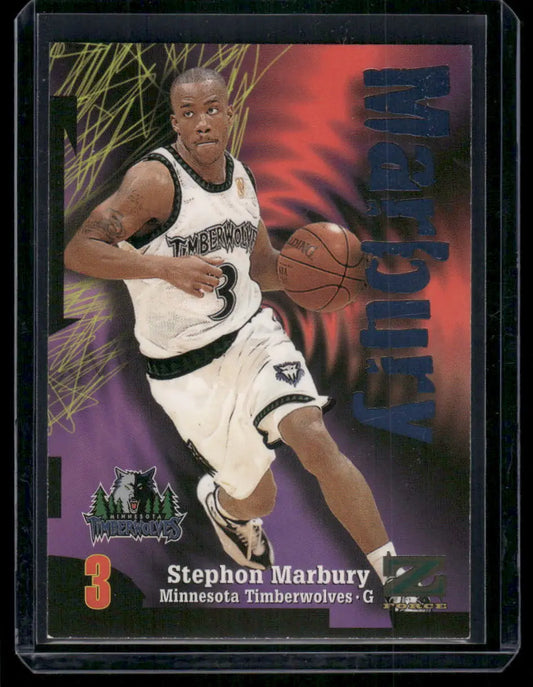 Stephon Marbury Minnesota Timberwolves 1997-98 SkyBox Z-Force trading card image