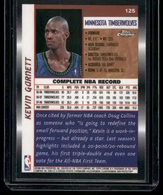 1997-98 Topps Chrome Kevin Garnett #125 Basketball - Basketball Card