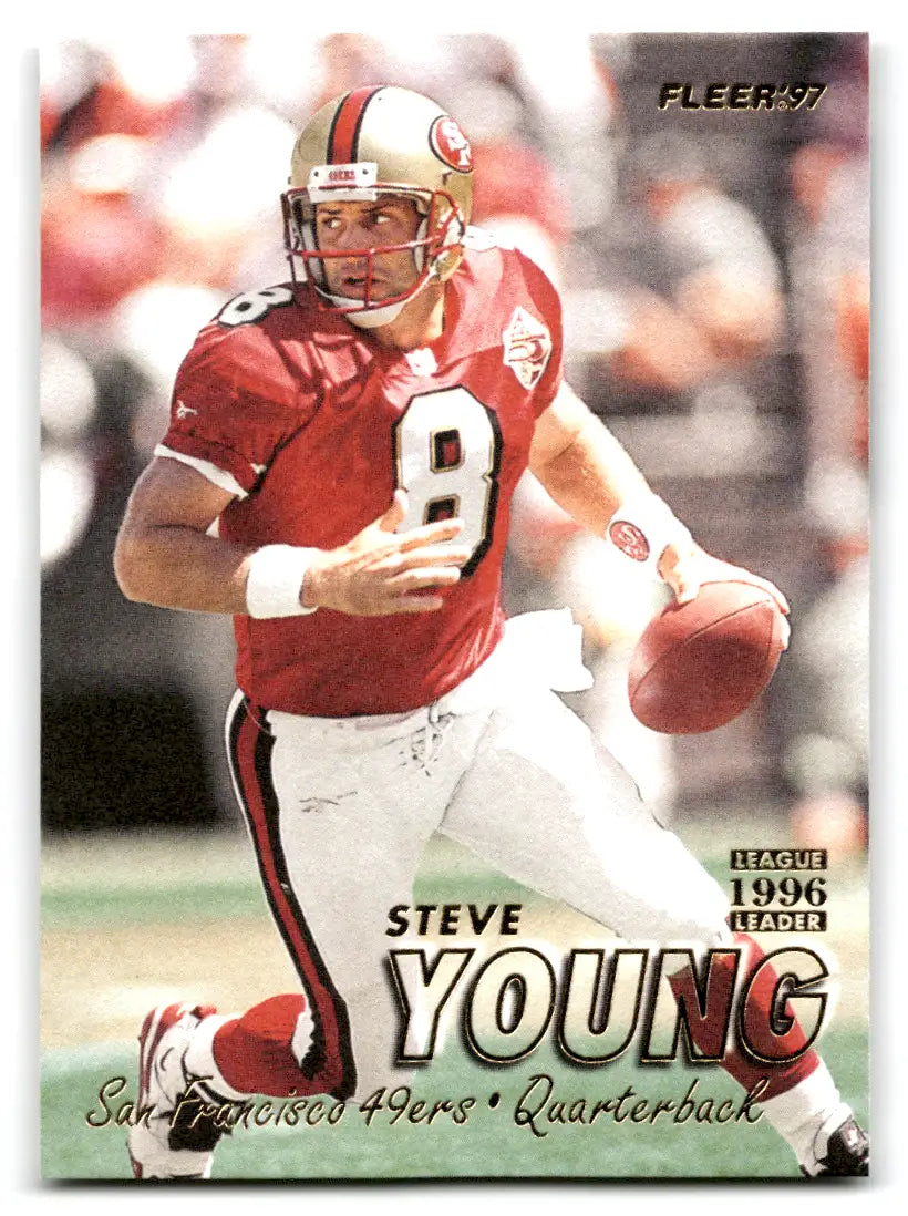 1997 Fleer League Leader #282 Steve Young 49ers original gloss football card for sale