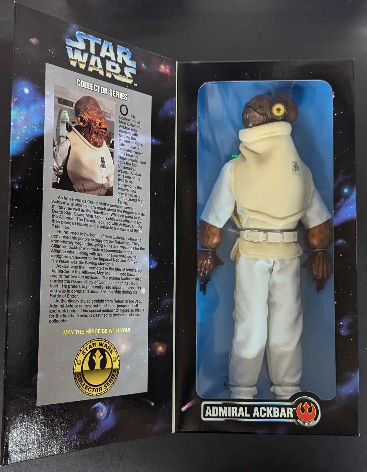 Admiral Ackbar action figure in box from Hasbro Star Wars Collector Series 1997