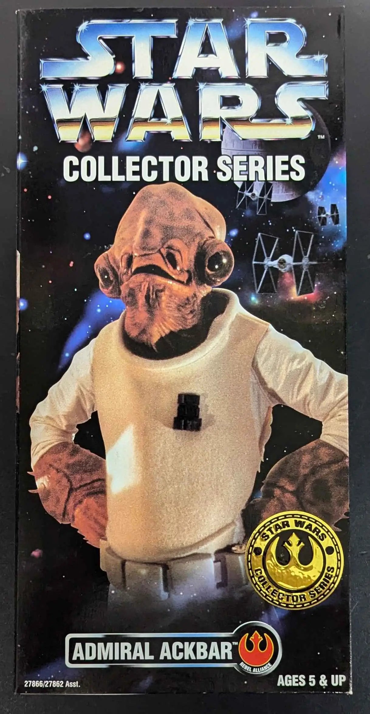 Admiral Ackbar action figure packaging from Hasbro Star Wars Collector Series, 12 inch doll