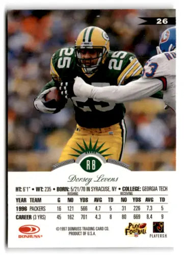 Dorsey Levens football card 1997 Leaf NM original gloss Mint Packers collectible
