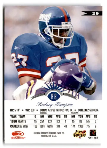 1997 Leaf #29 Rodney Hampton NM-MT NY Giants ID:73442 - Trading Cards