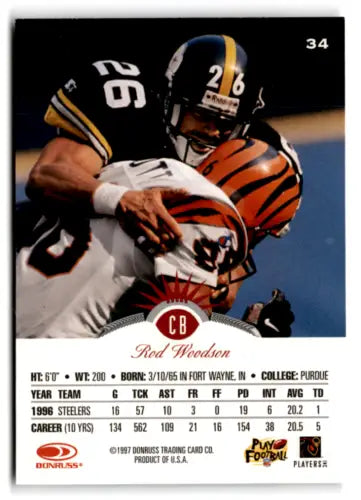 Rod Woodson football card 1997 Leaf #34 NM Near Mint original gloss 49ers collectible