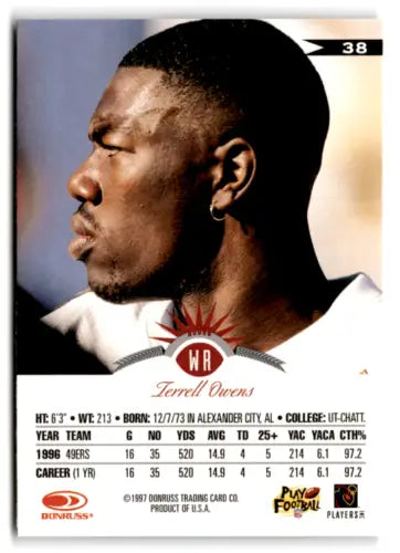 Terrell Owens football card 1997 Leaf #38 original gloss Simply Sandoval NM-MT 49ers