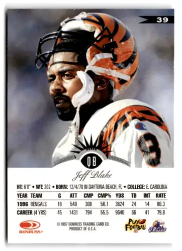 1997 Leaf #39 Jeff Blake NM-MT Bengals original gloss collectible by Simply Sandoval