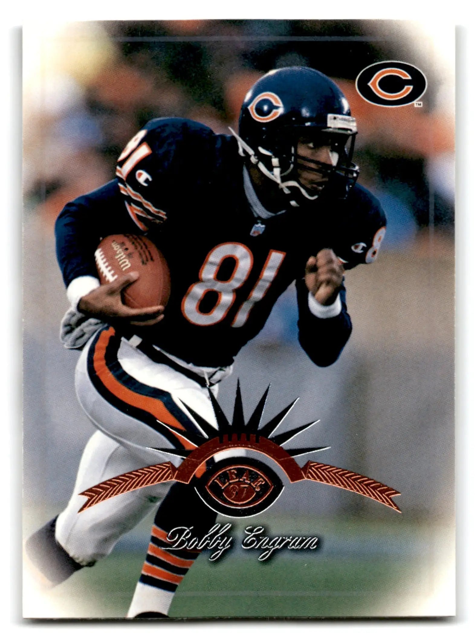 Leaf Bobby Engram trading card featuring Bobby Engram in Chicago Bears uniform