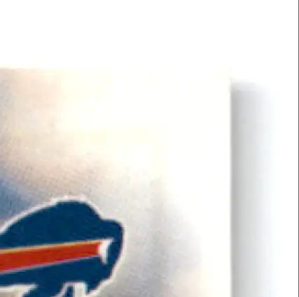 White mug with Buffalo Bills logo from 1997 Leaf Football Andre Reed collection