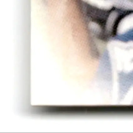 Close-up corner of an abstract leaf football Curtis Martin artwork for 1997 Leaf Football product