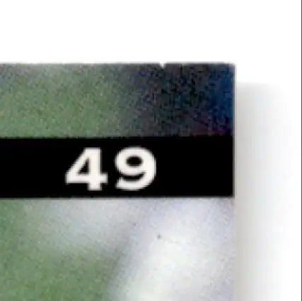 Leaf football Curtis Martin page number with black bar in 1997 Leaf Football Curtis Martin #49 New England Patriots