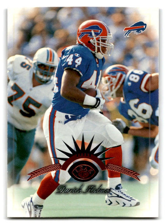 Vintage NFL trading card featuring Darick Holmes in blue uniform with football for leaf football darick collection
