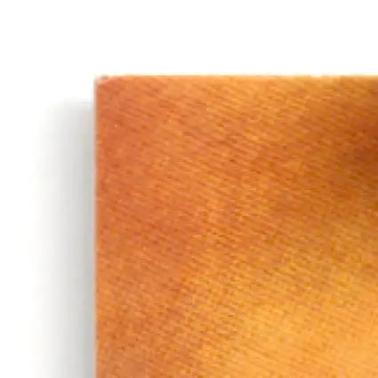 Close-up of textured orange fabric corner from Leaf Football Eric Moulds Buffalo Bills