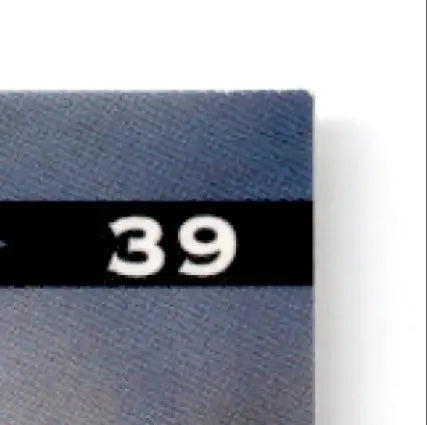 Blue rectangular leaf football Jeff Blake book with black stripe and number 39