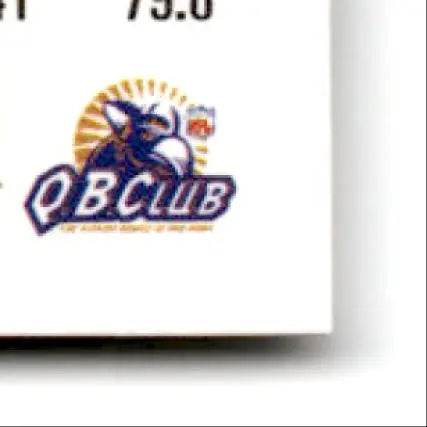 White card with QB Club logo featuring a stylized bird for Leaf Football Jeff Blake #39