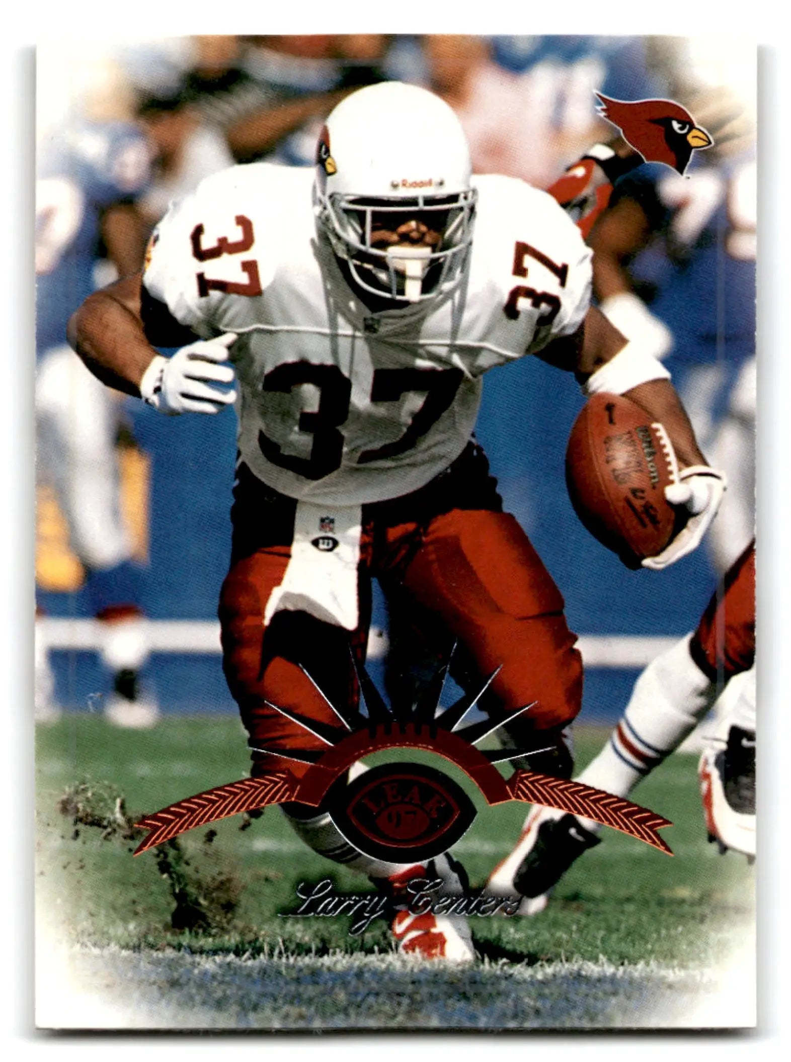 Football trading card featuring Larry Centers in white and red Arizona Cardinals uniform