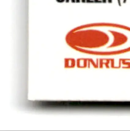 White paper corner with red Donruss logo for 1997 Leaf Terance Mathis #114 Falcons
