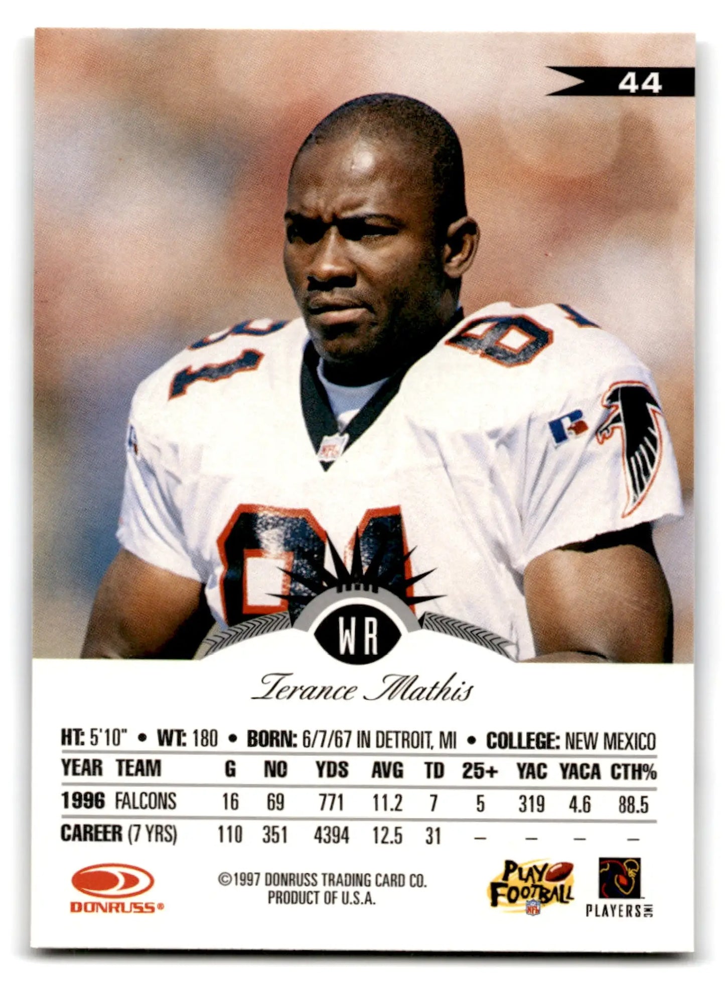 1997 Leaf Terance Mathis trading card from Leaf Terance series featuring Terance Mathis