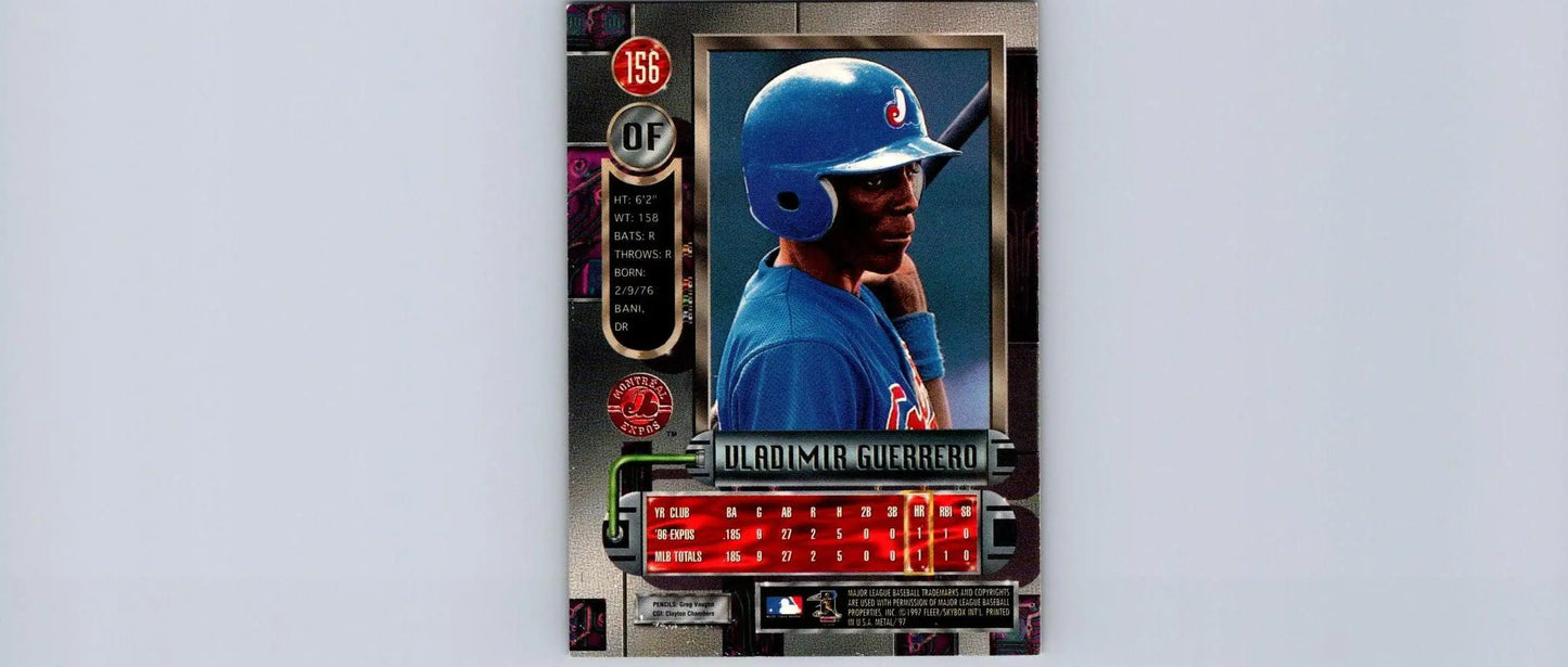 Vladimir Guerrero 1997 Metal Universe #156 trading card in excellent condition