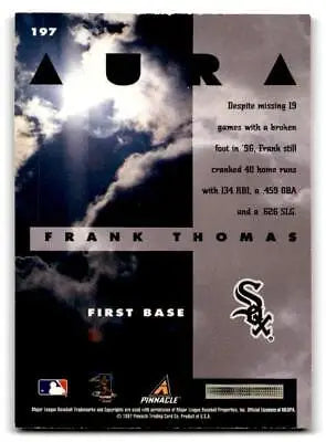 Frank Thomas baseball card from the 1997 New Pinnacle trading cards collection