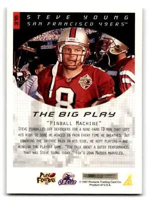 Steve Young trading card from 1997 Score #315 featuring the famous football player