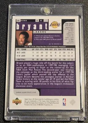 Kobe Bryant basketball card from 1998-99 UD Choice Preview Los Angeles Lakers