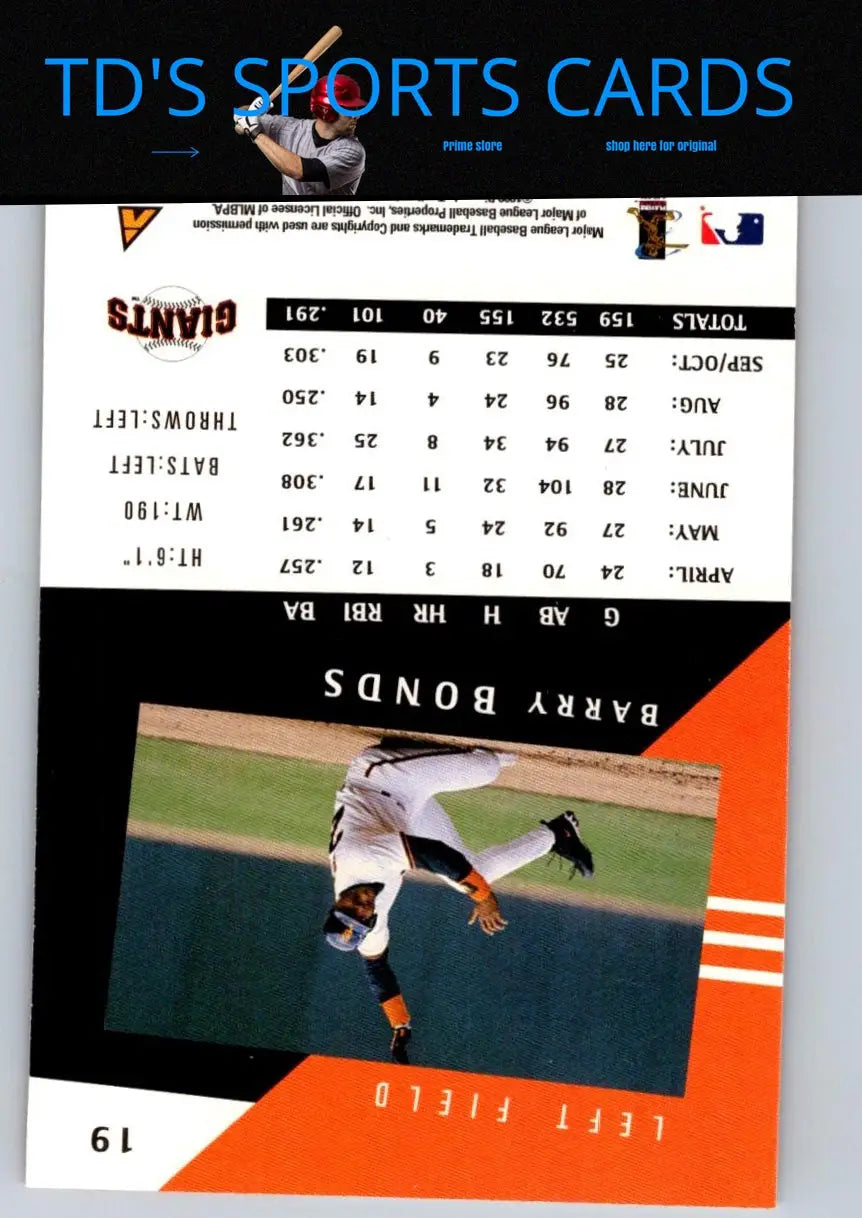 1998 Pinnacle Performers Barry Bonds baseball card for collectors