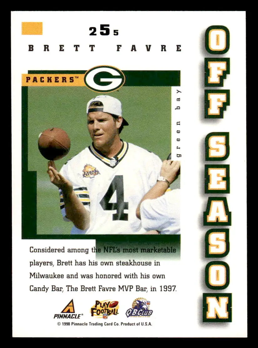 Brett Favre trading card from 1998 Score #255, a must-have for baseball cards collectors
