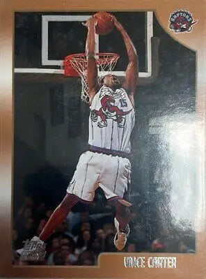 Vince Carter basketball card from the 1998 Topps #199 set featuring Vince Carter