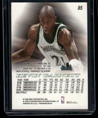 1999-00 Fleer SkyBox Premium Kevin Garnett #85 Basketball