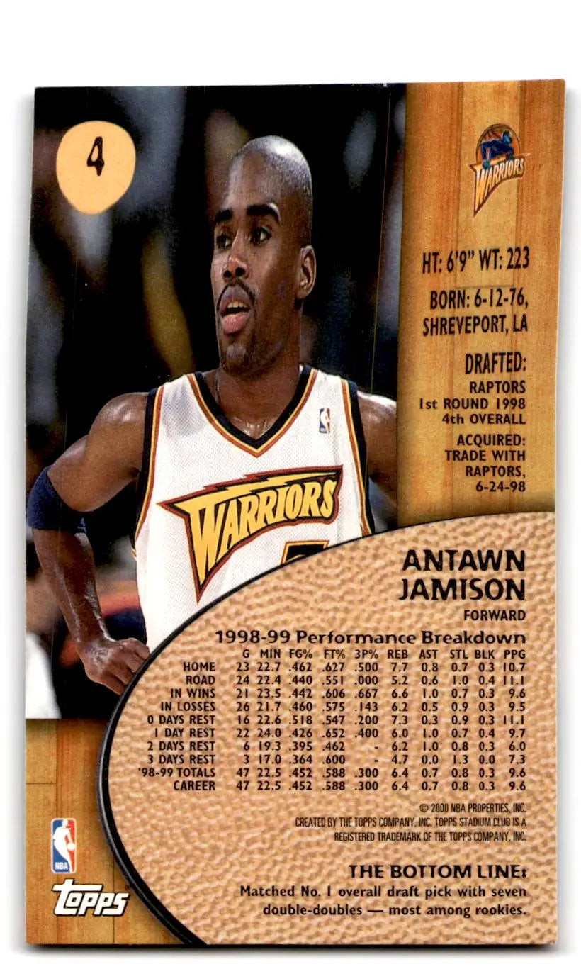 1999-00 Stadium Club #4 Antawn Jamison - Trading Card
